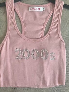 O'Dolly Dearest rhinestone '2000s' cropped tank